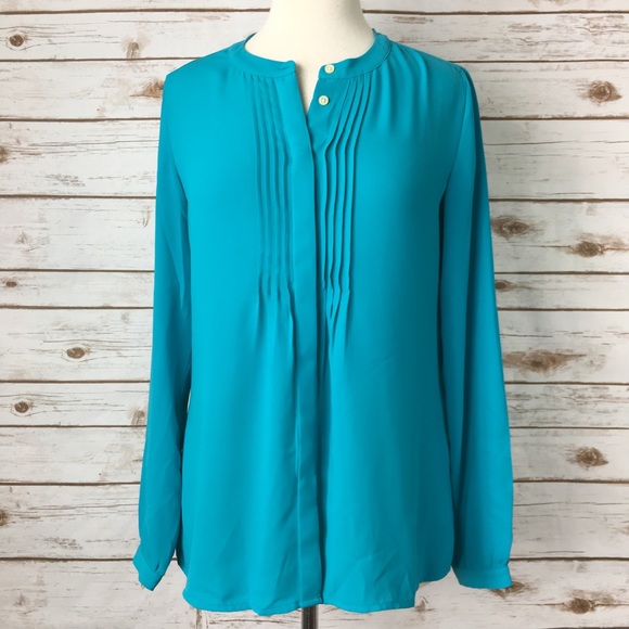 Banana Republic Tops - Banana Republic Turquoise Blue Flowy Blouse